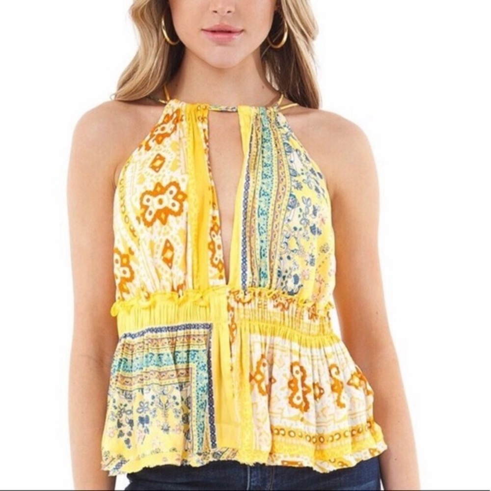 Free People Bellini Patchwork Sunshine Combo Tank